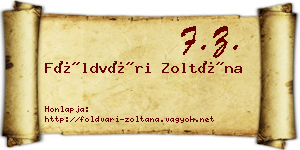 Földvári Zoltána névjegykártya